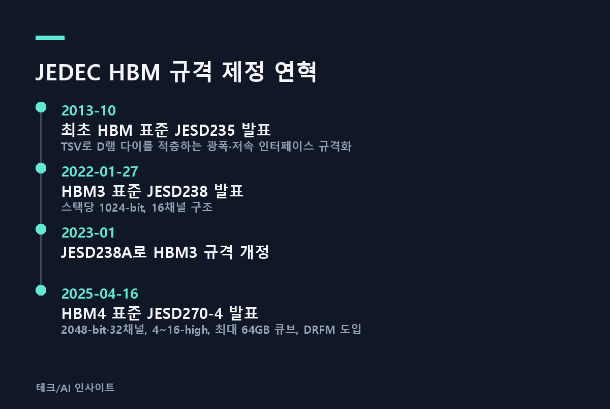 JEDEC HBM 규격 제정 연혁