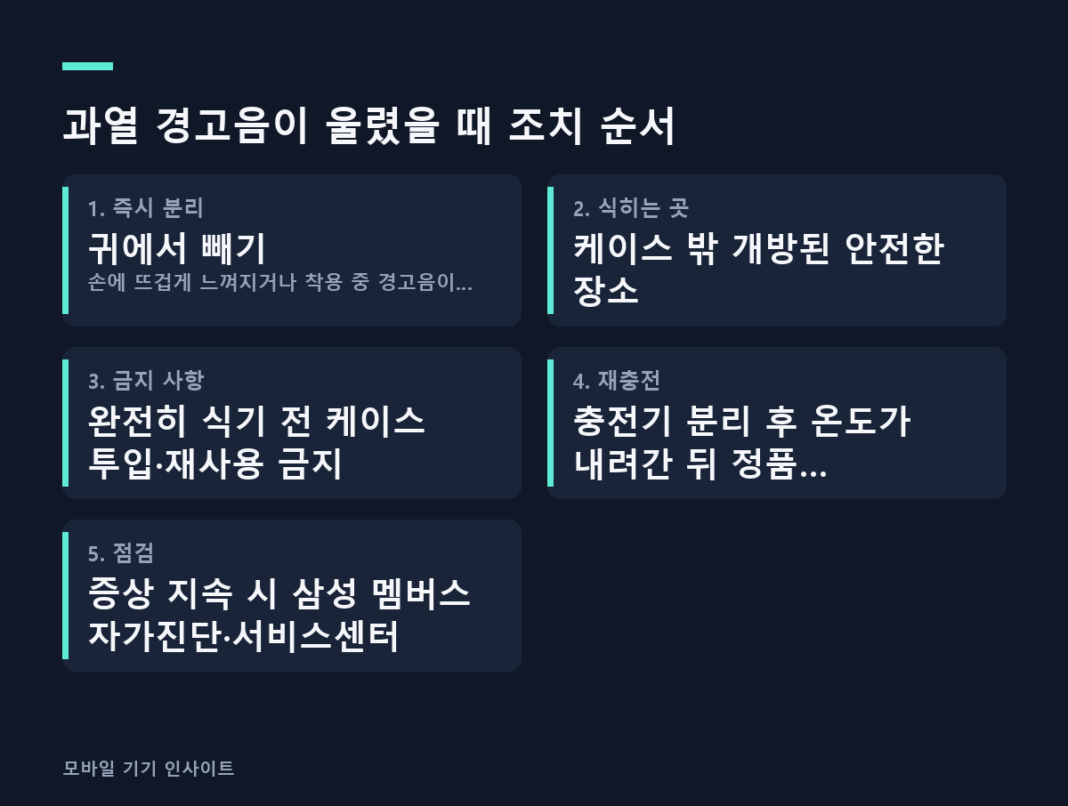 과열 경고음이 울렸을 때 조치 순서
